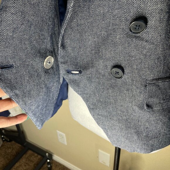 Ryegrass Linen Blend Buttoned Collared V-Neck Lined Blazer Jacket Size 4 Office - Picture 3 of 11